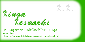 kinga kesmarki business card